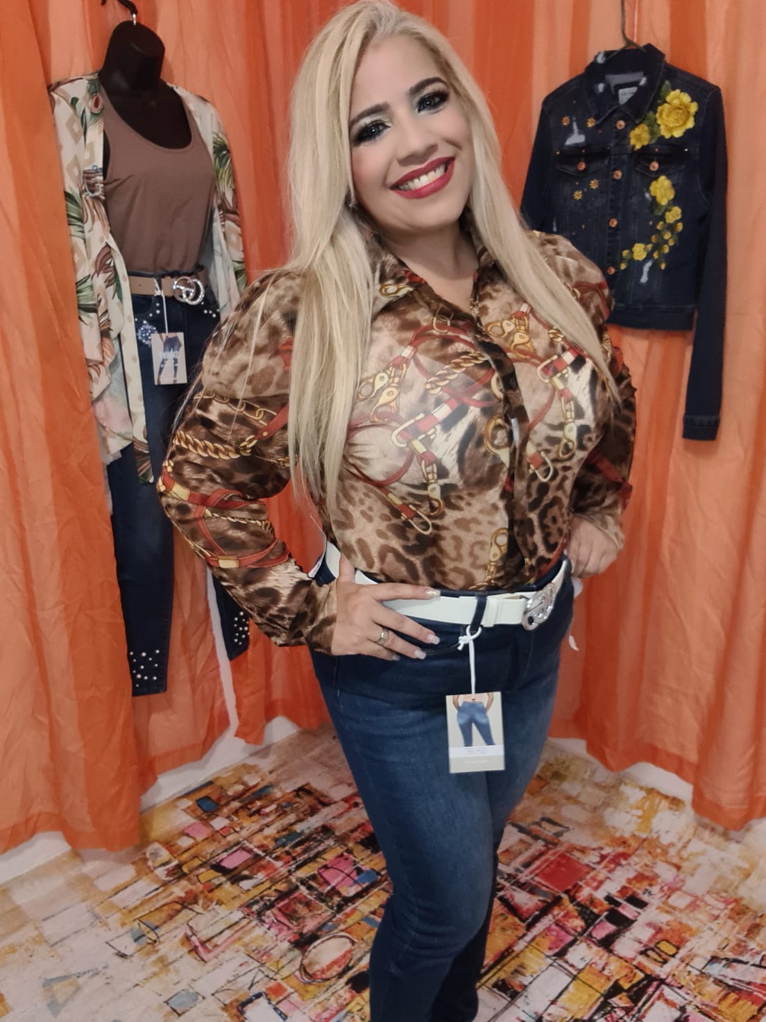 Plus Blusa Manga Larga