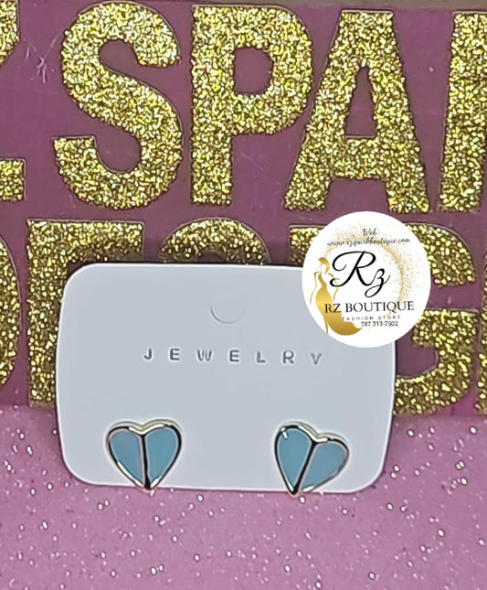 Aretes Corazón Azul