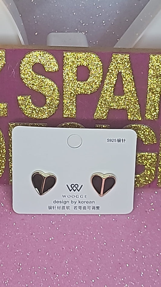 Aretes Corazón Negro