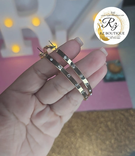 Aretes Rhinestone Dorado