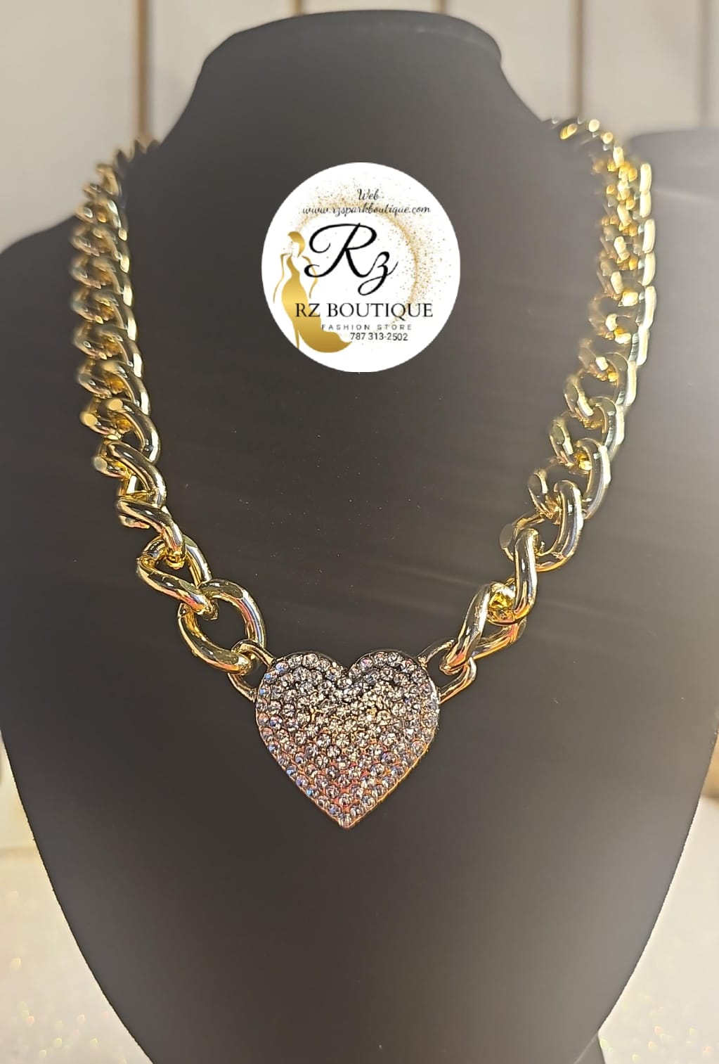 Chófer Rhinestone Heart