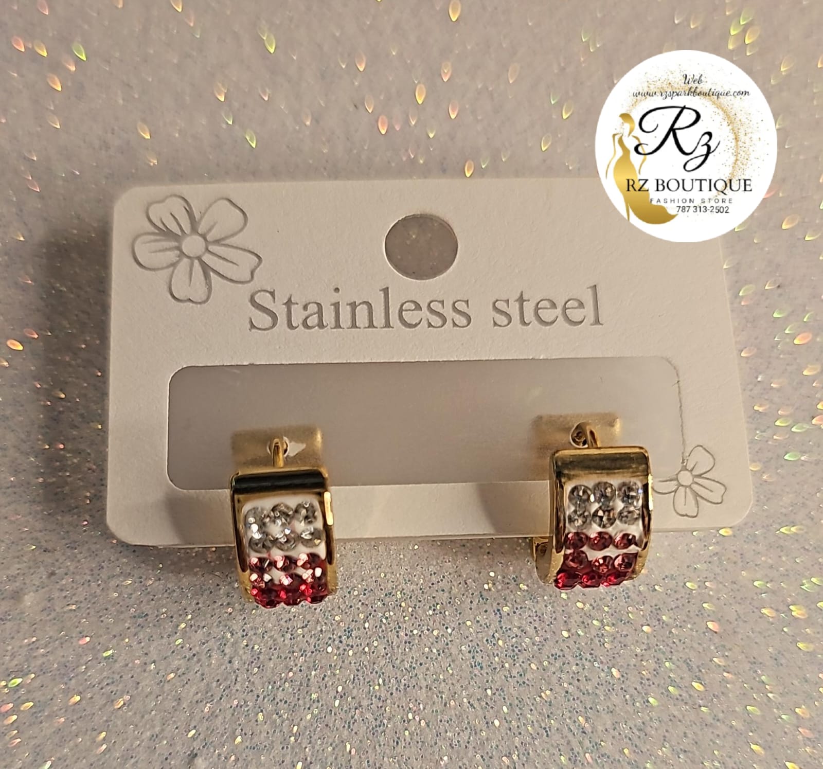 Aretes Rhinestone Rojo