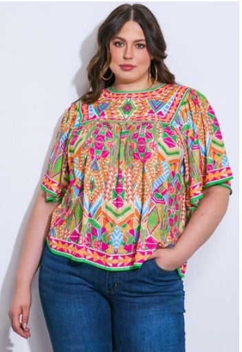 Plus Blouse Print