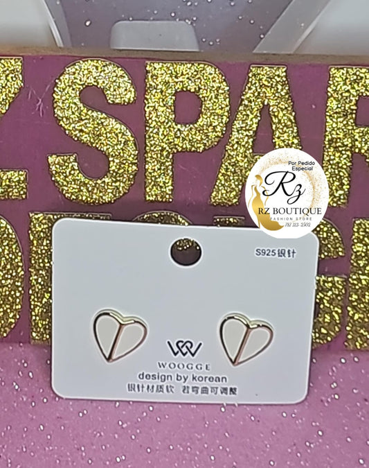 Aretes Corazón Blanco